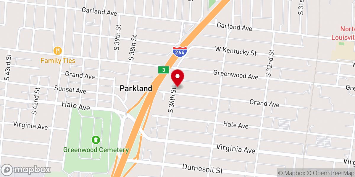 Map showing location of Phillips Memorial Christian Methodist Episcopal Church