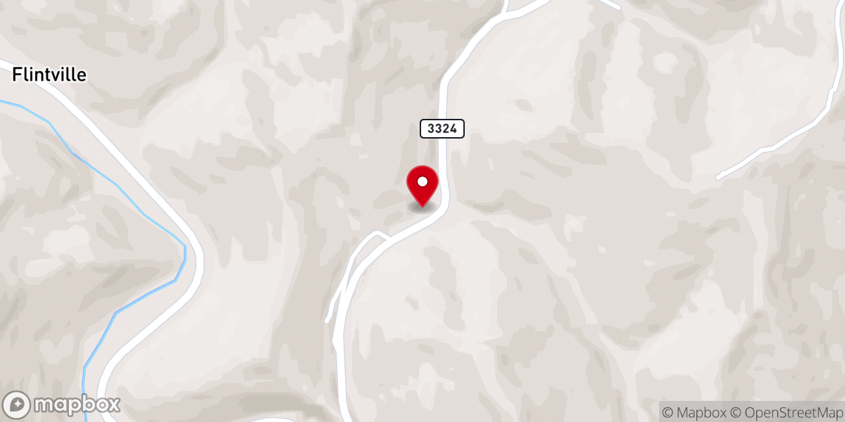 Map showing location of Clayhole Pentecostal Workers Church