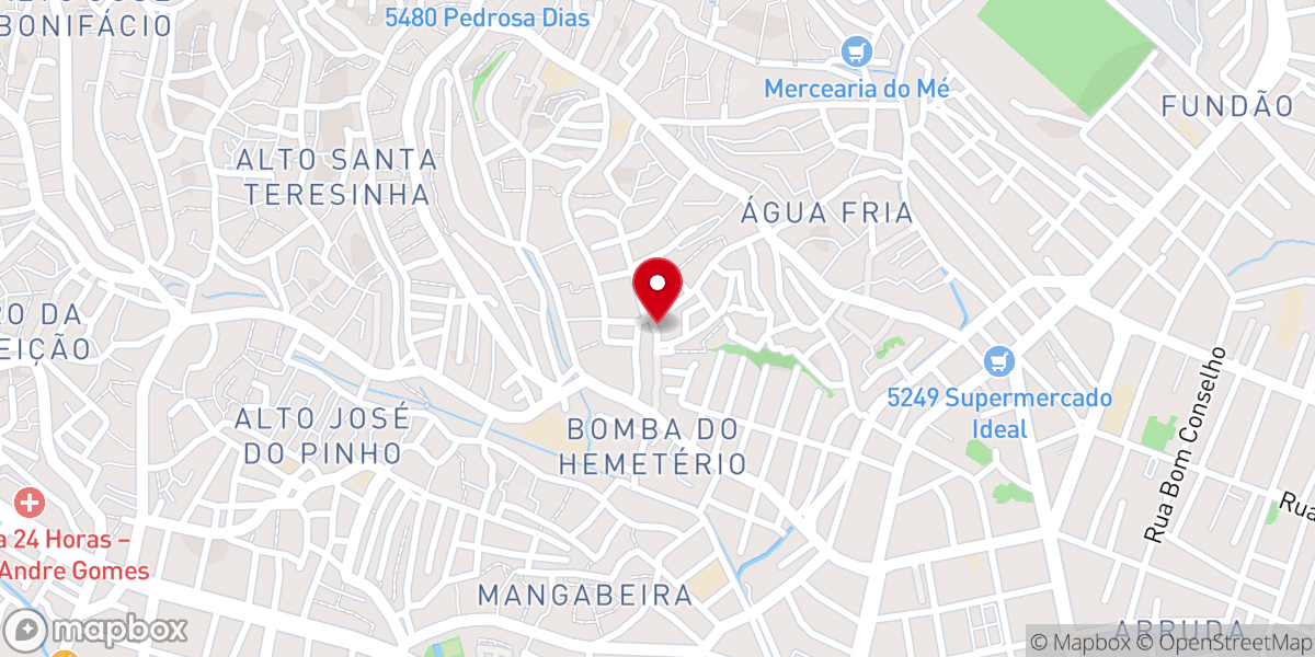 Map showing location of Igreja Batista Sião