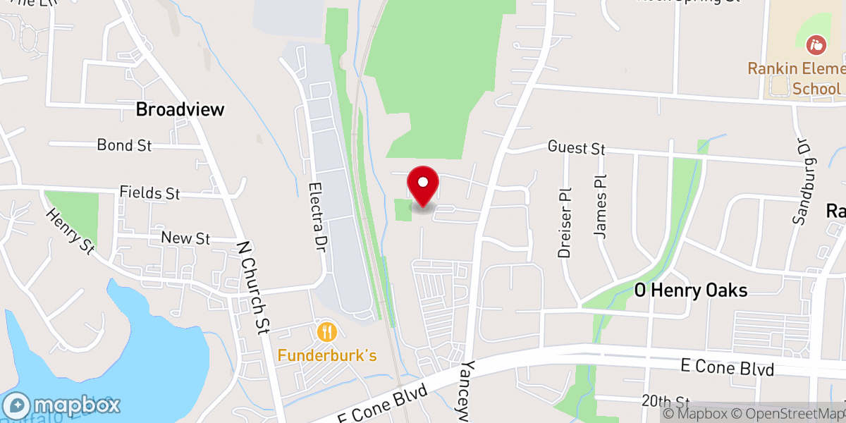 Map showing location of La Roca Church - Greensboro Campus