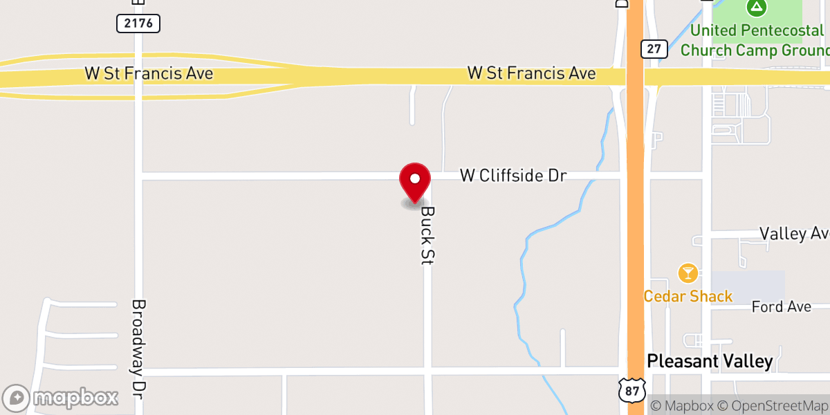 Map showing location of Northside Assembly of God Church