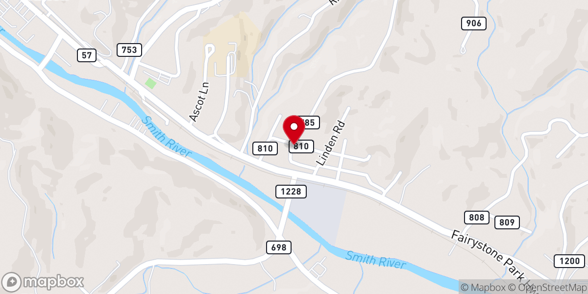 Map showing location of Open Door Baptist Church