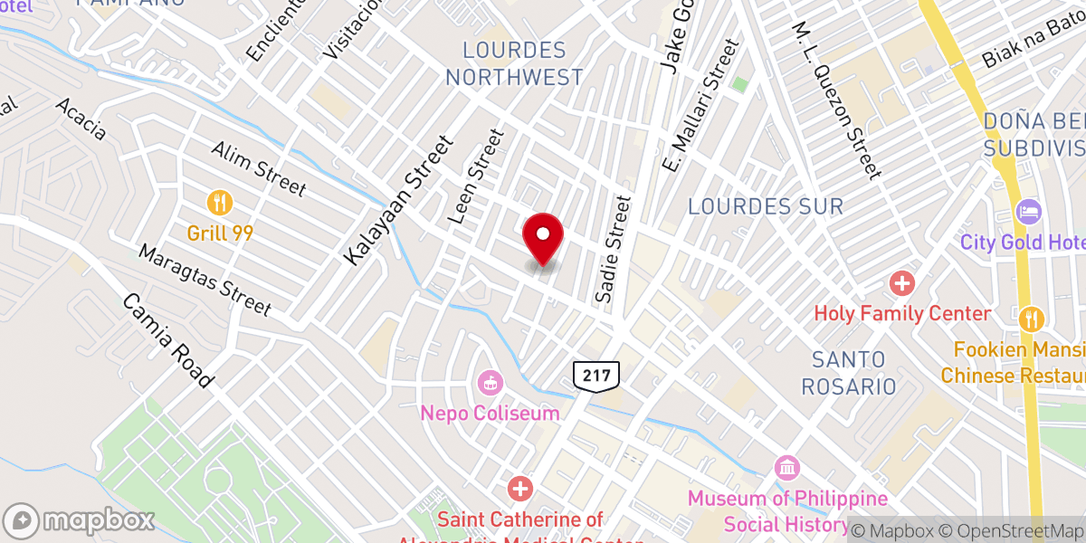 Map showing location of Angeles City Bible Church