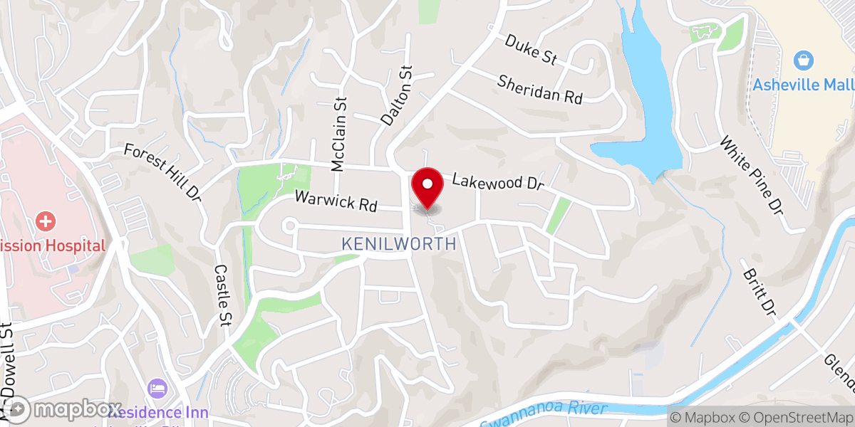 Map showing location of Kenilworth Presbyterian Church