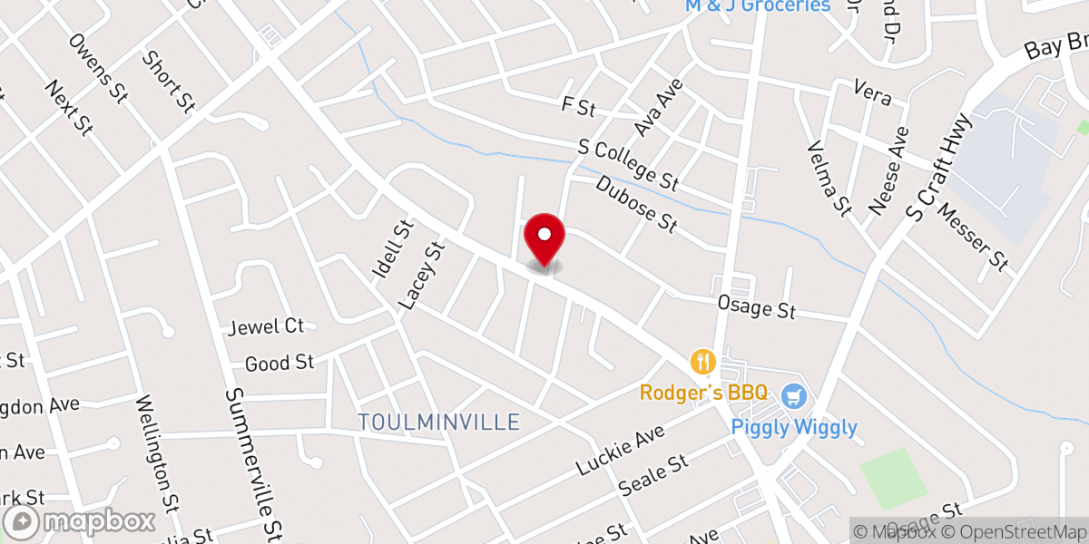 Map showing location of Memorial Presbyterian Church