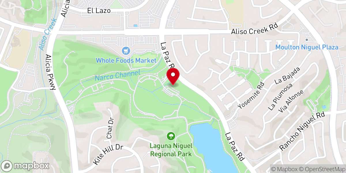 Map showing location of Laguna Niguel Lake