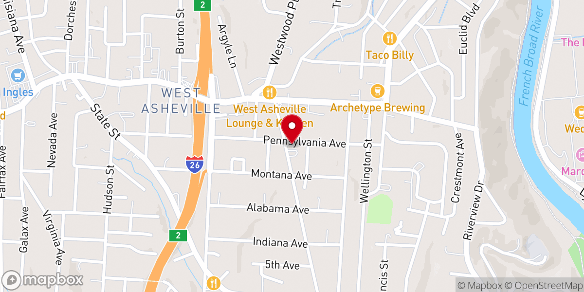Map showing location of Lord's Church of Asheville