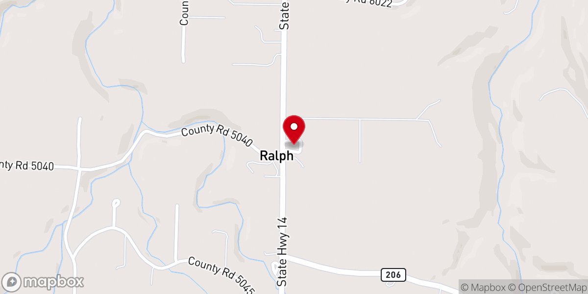 Map showing location of New Hope Baptist Church