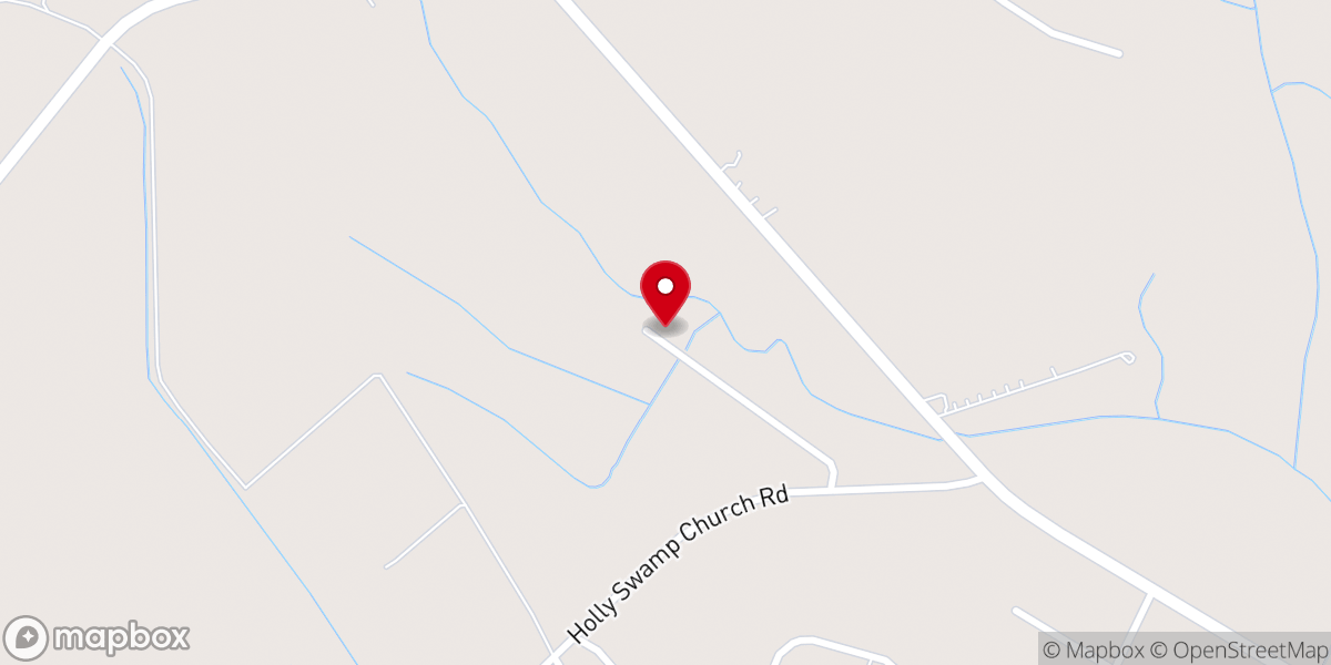 Map showing location of Holy Swamp Baptist Church