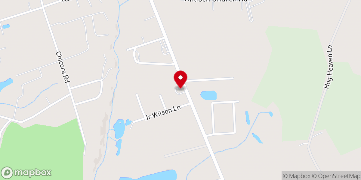 Map showing location of Bethel Holiness Church