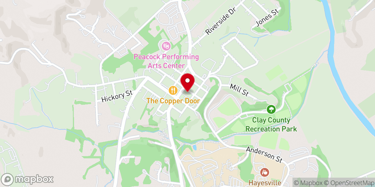 Map showing location of The Beal Center/Historic Clay County Courthouse