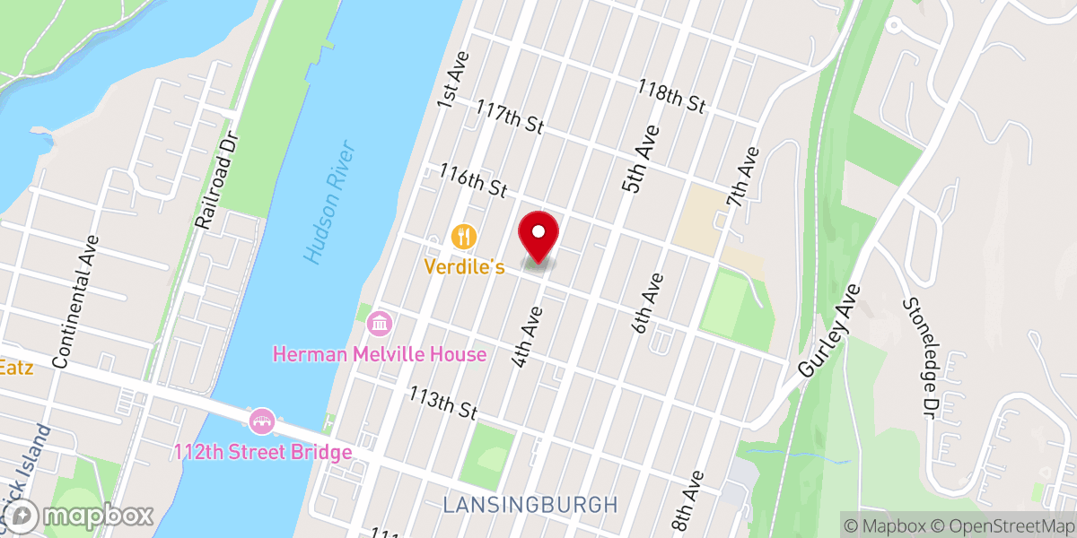 Map showing location of Trinity Church Lansingburgh