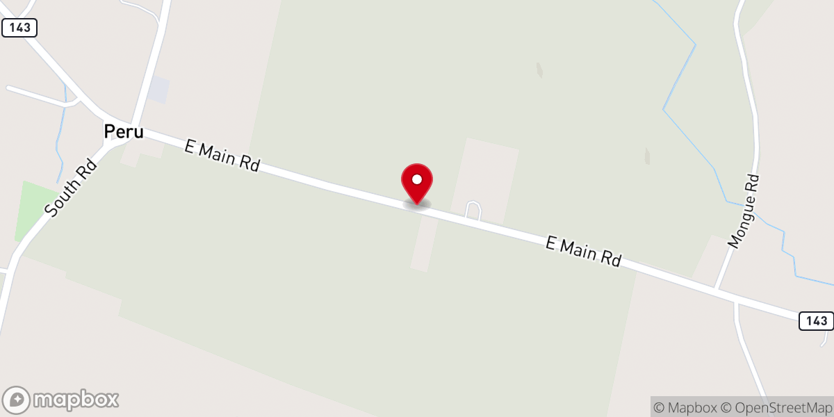 Map showing location of First Congregational Church of Peru,MA