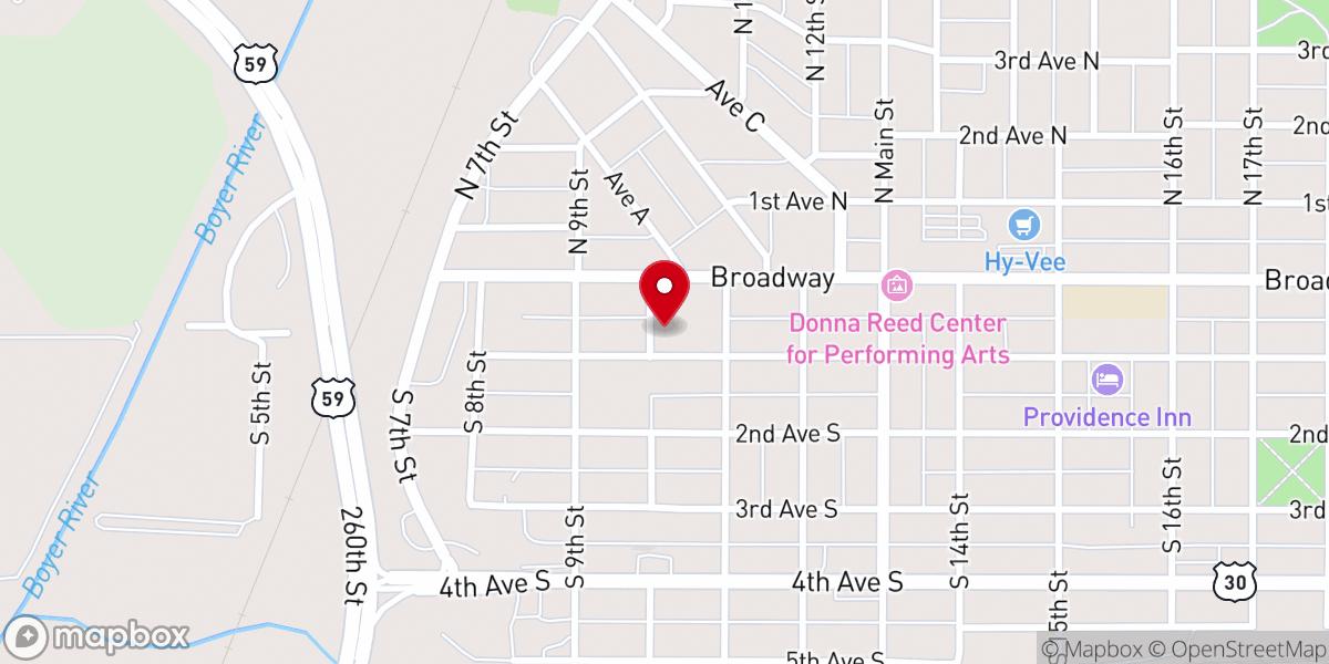 Map showing location of Zion Lutheran Church