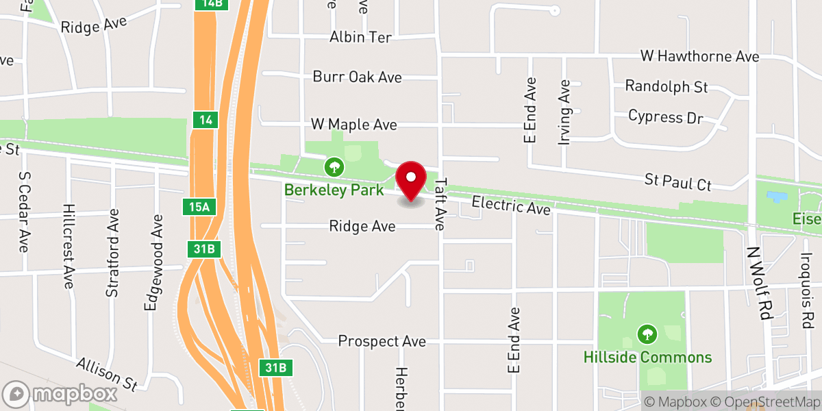 Map showing location of Berkeley Village Office