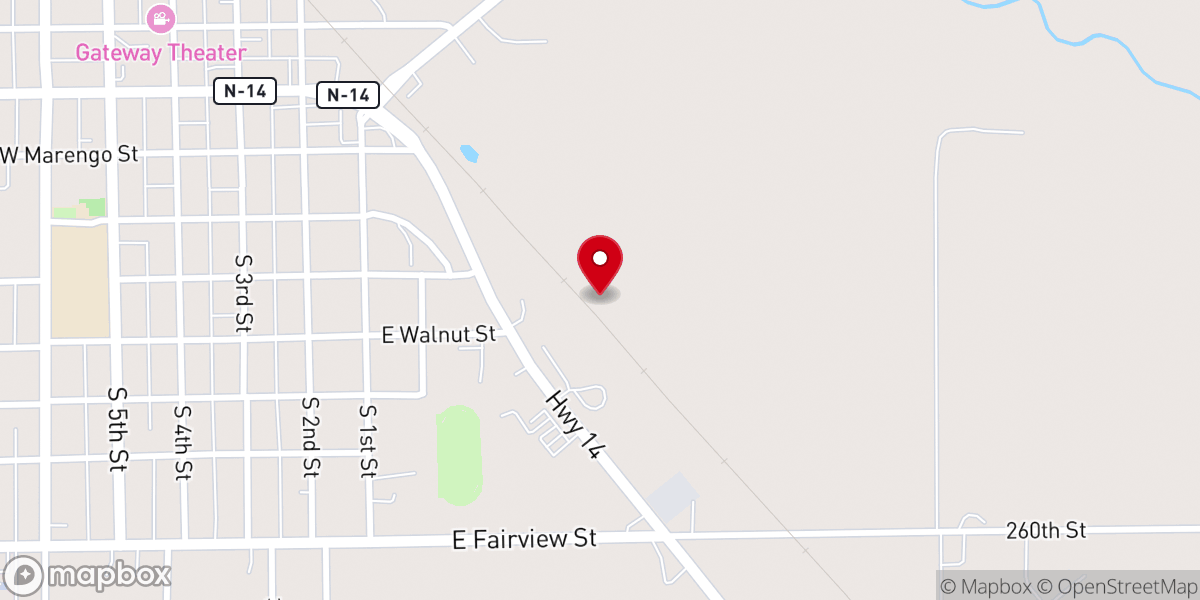 Map showing location of New Life Assembly of God Church