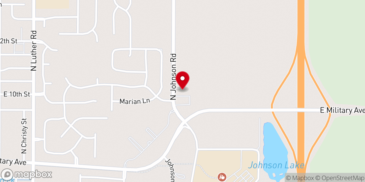 Map showing location of Fremont Nazarene Church