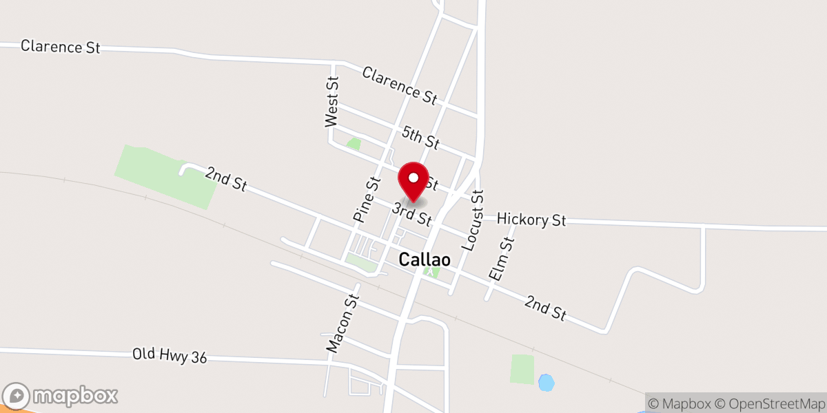 Map showing location of Callao United Methodist Church