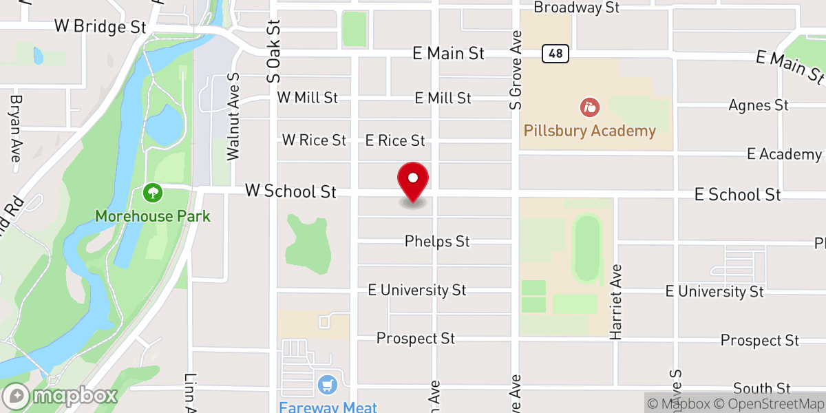 Map showing location of St Joseph Catholic Church