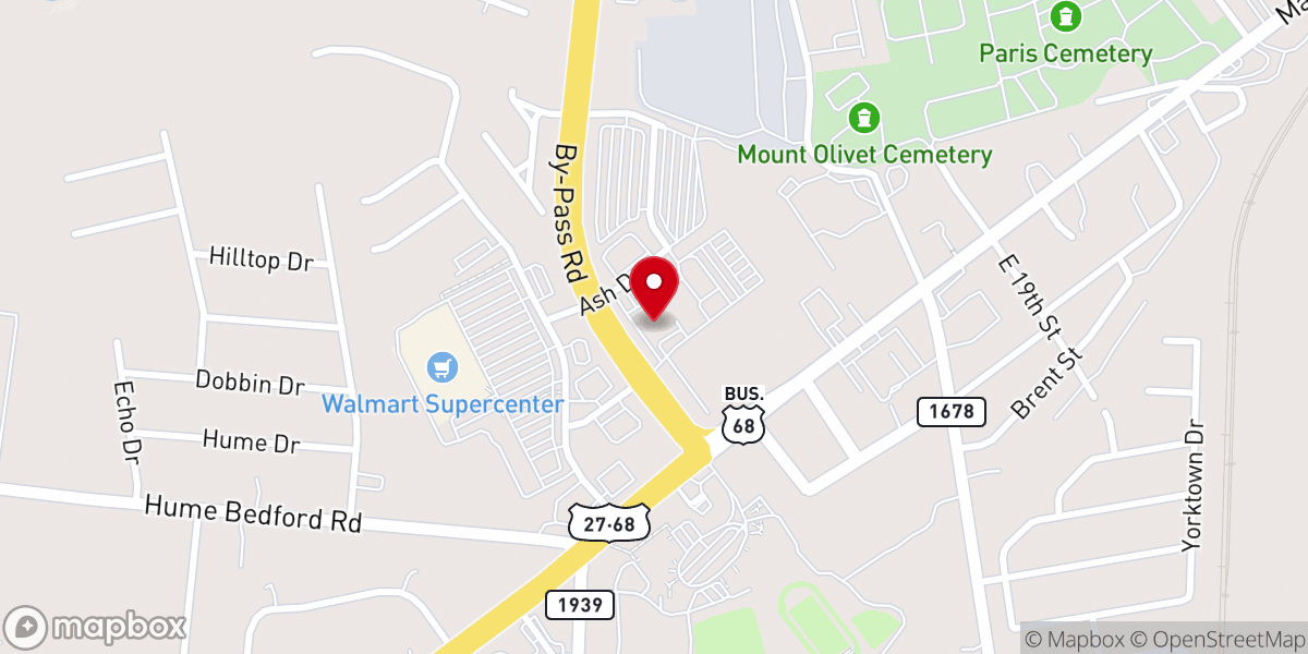 Map showing location of Dan Cummins Chevrolet Buick of Paris Service Center