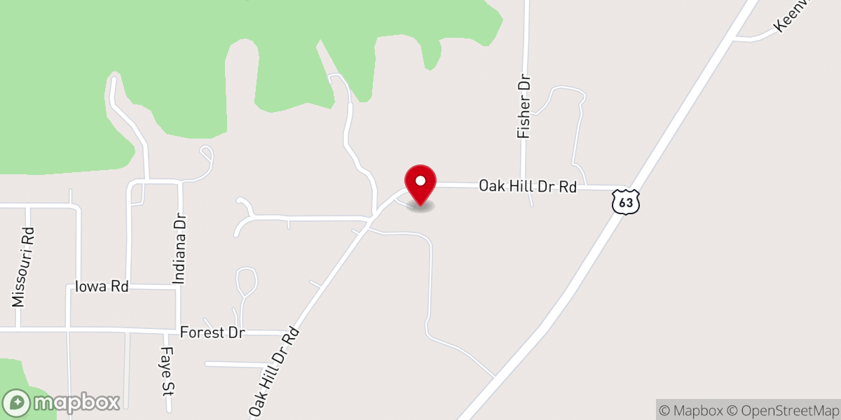Map showing location of Houston Bible Baptist Church