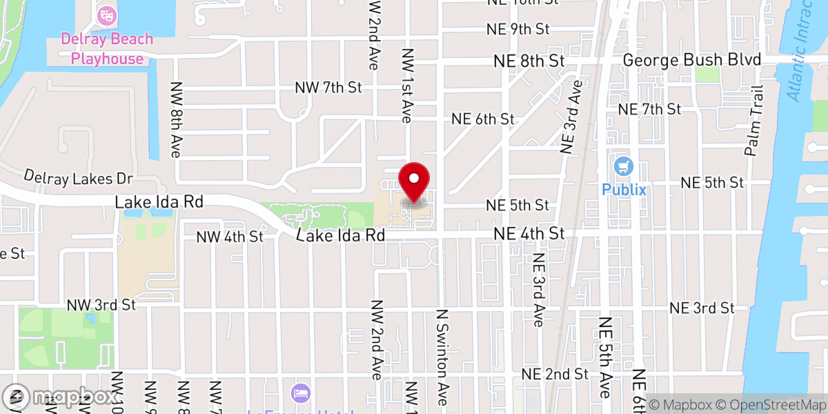 Map showing location of Recovery Church Delray