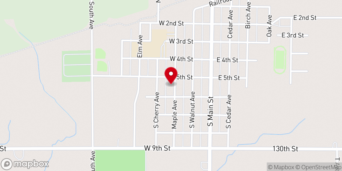 Map showing location of United Methodist Parsonage