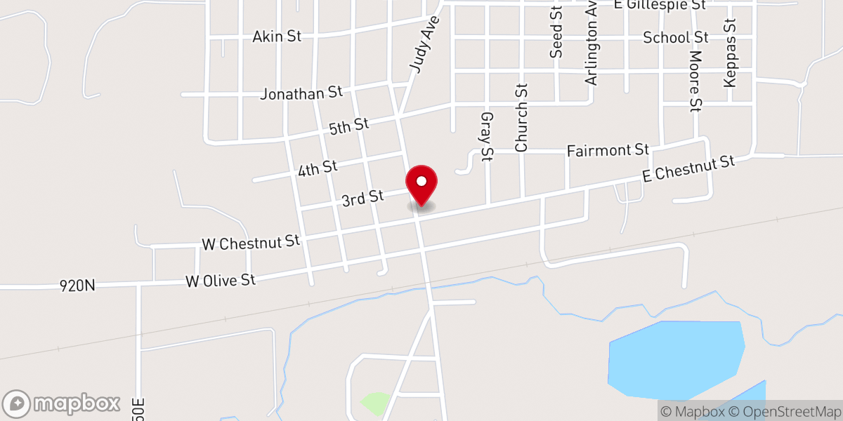 Map showing location of First Christian Church