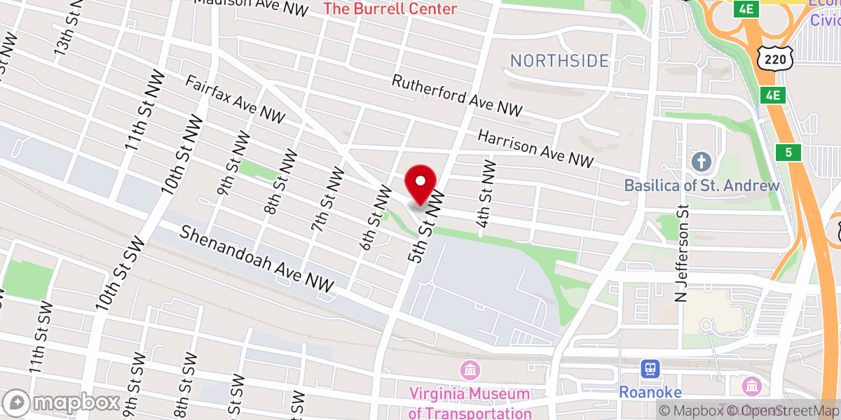 Map showing location of St Paul United Methodist Church