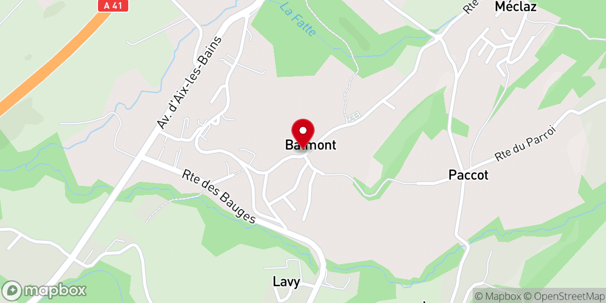 Map showing location of Eglise de Balmont