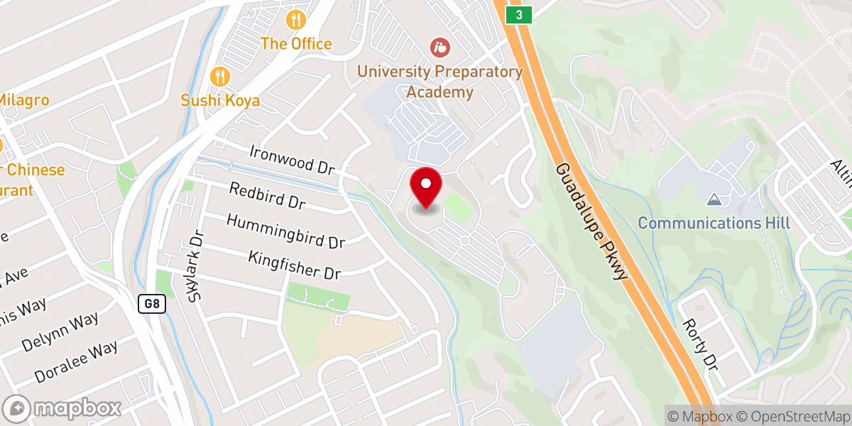 Map showing location of Church on the Hill