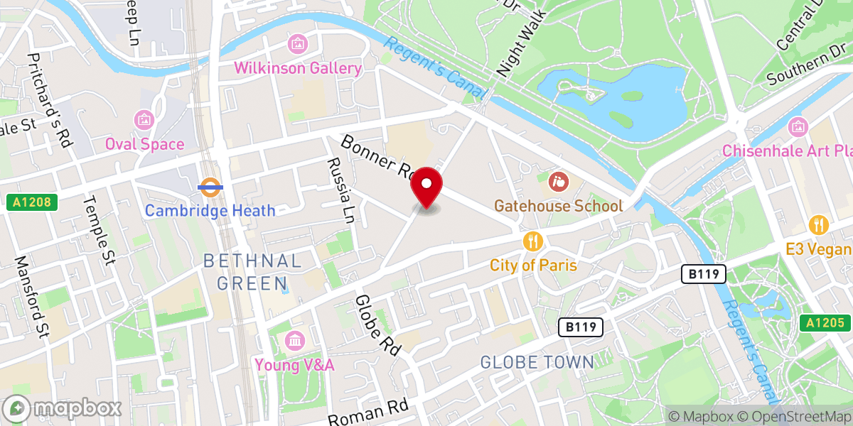 Map showing location of East End Church