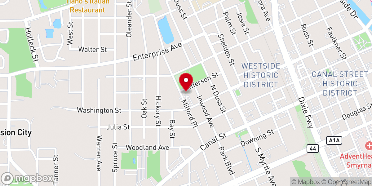Map showing location of Apostolic Faith Temple