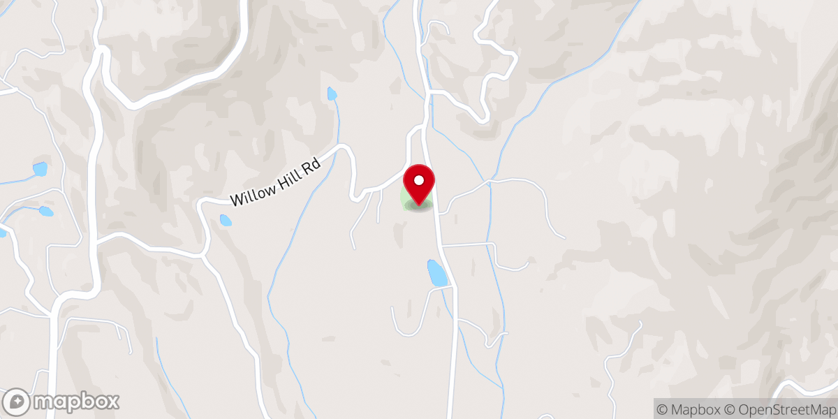 Map showing location of Willow Hill Moravian Church