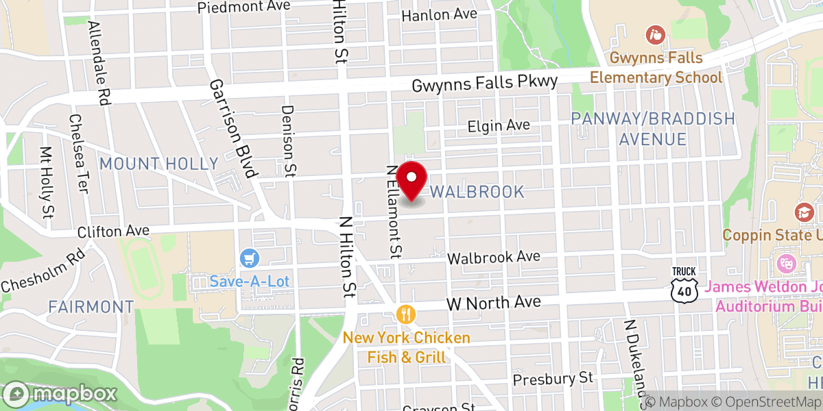Map showing location of Temple of Prayer Holiness Assembly of God