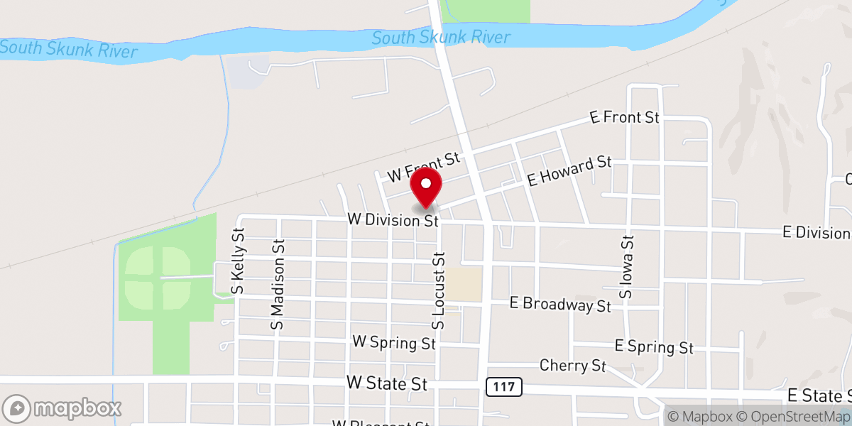 Map showing location of Christian Church Disciples