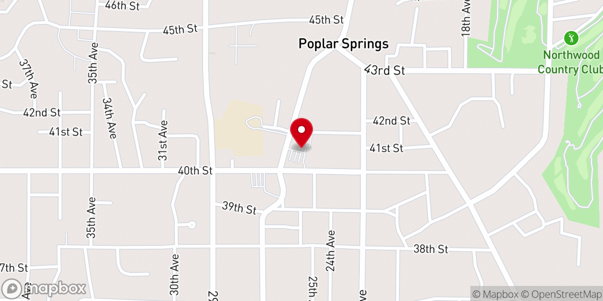 Map showing location of Poplar Springs Drive Baptist