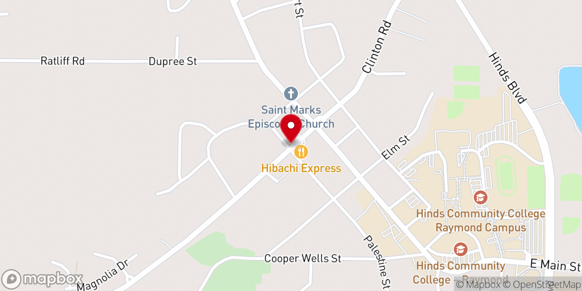 Map showing location of Raymond Presbyterian Church