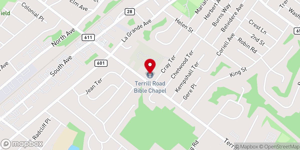 Map showing location of Terrill Road Bible Chapel