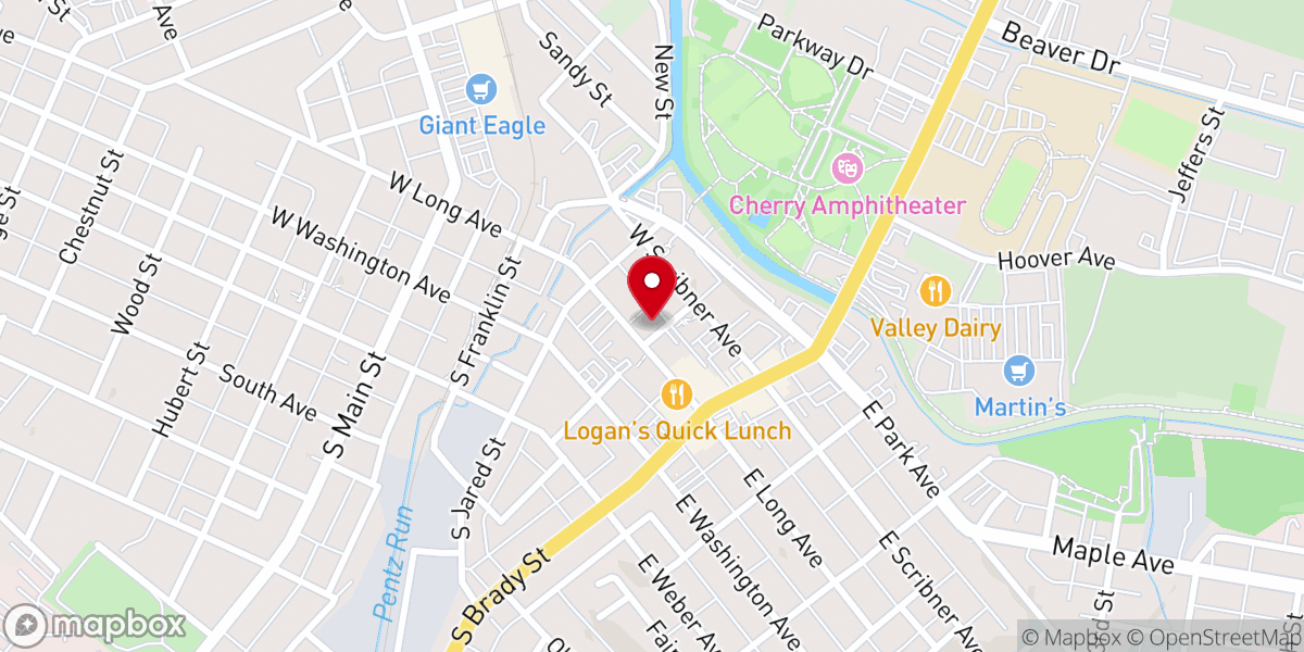 Map showing location of Rugged Cross Church