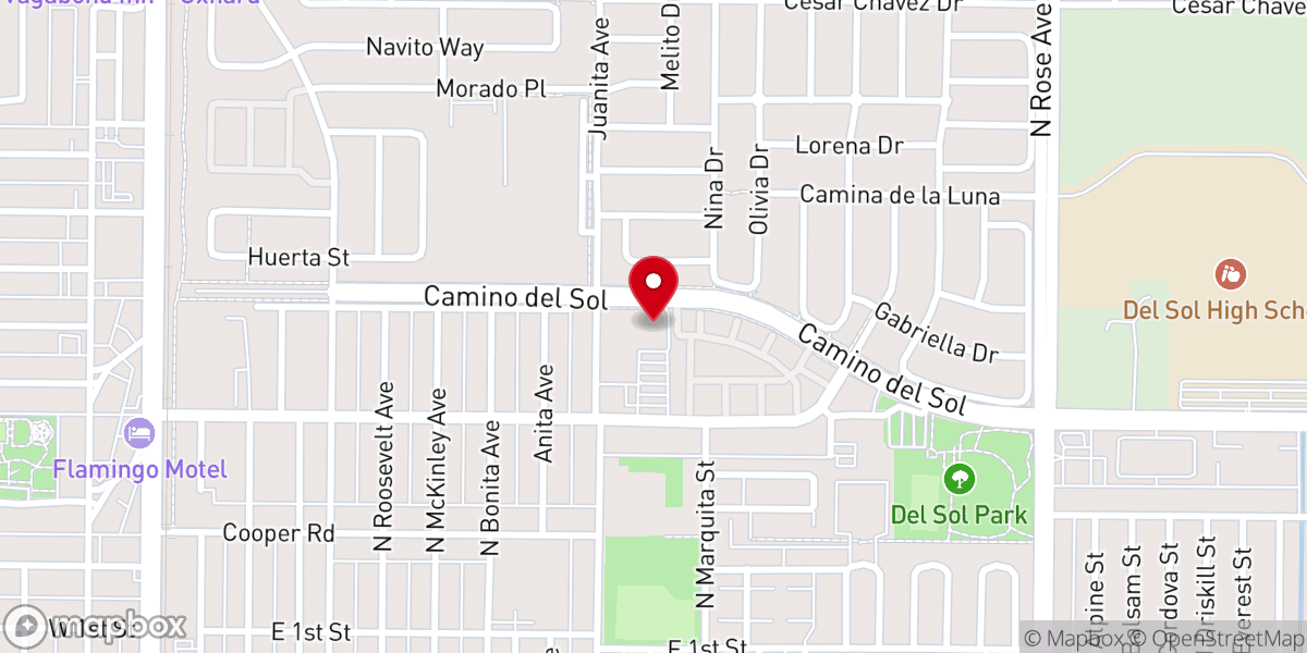 Map showing location of Our Lady of Guadalupe Parish - Oxnard