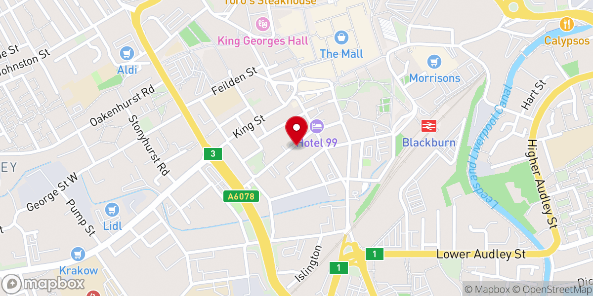 Map showing location of Blackburn Seventh Day Adventist Church