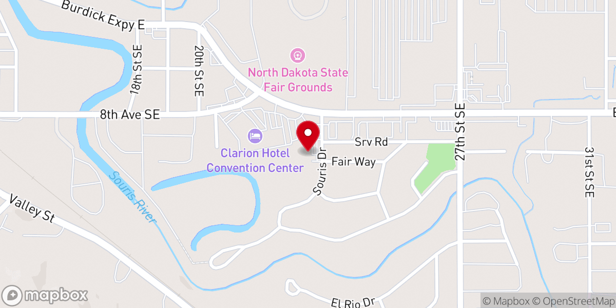 Map showing location of Northland Harvest Church