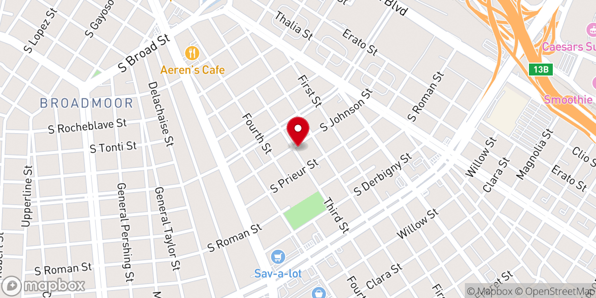 Map showing location of Second Zion Baptist Church