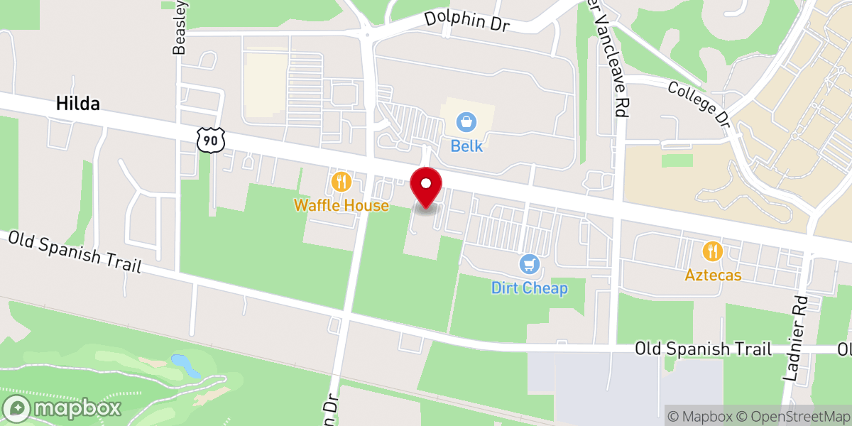 Map showing location of Gautier First United Methodist Church