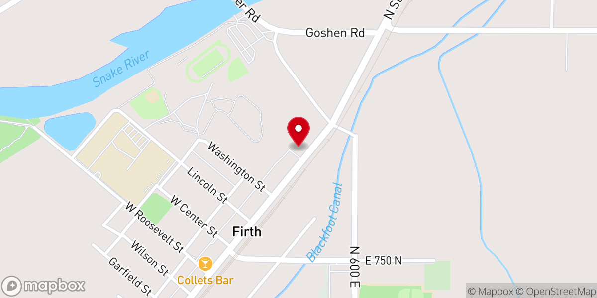 Map showing location of Bethel Lutheran Church