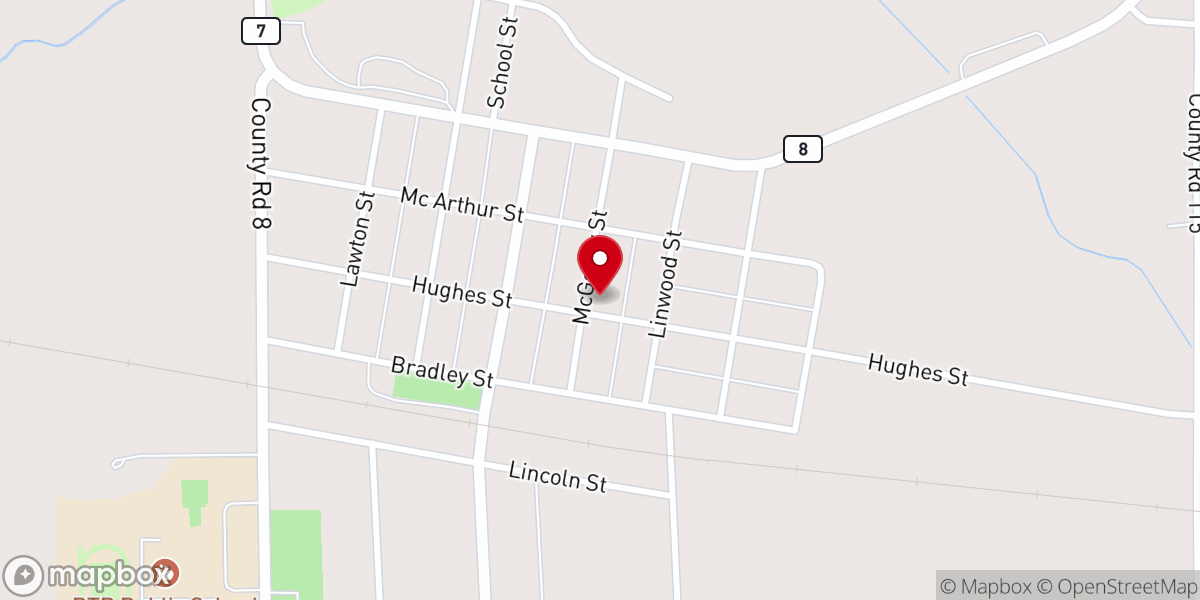 Map showing location of First English Lutheran Church Prsng
