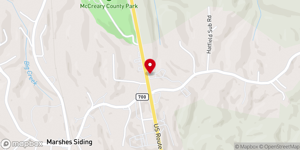 Map showing location of Whitely City Church Of God