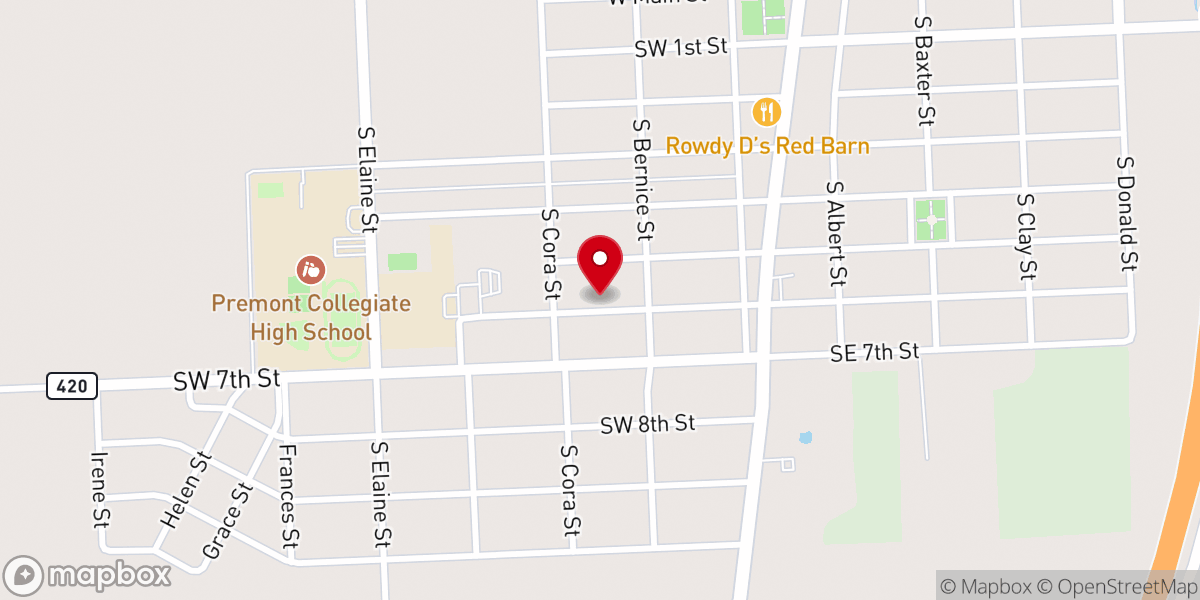 Map showing location of United Mennonite Brethren Ch