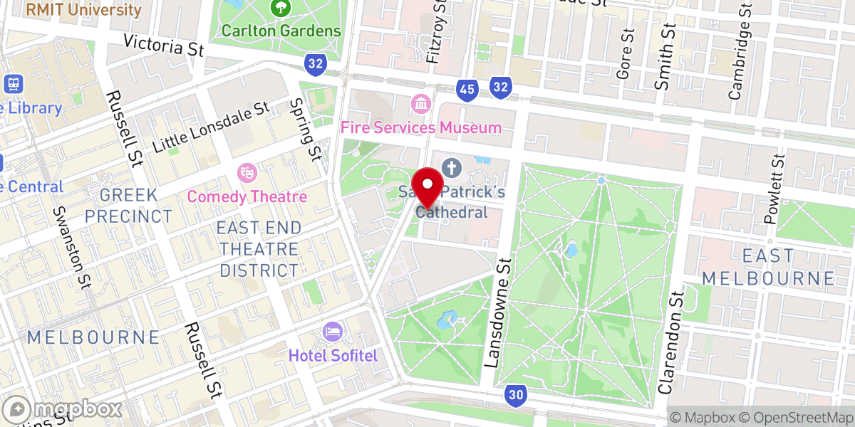 Map showing location of German Lutheran Trinity Church